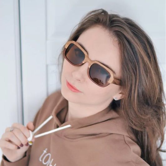 BOBO BIRD Handmade Polarized Wood Sunglasses for Women With Creative Special Design Beach Sunglass in Wood Gift Box C-Dg02