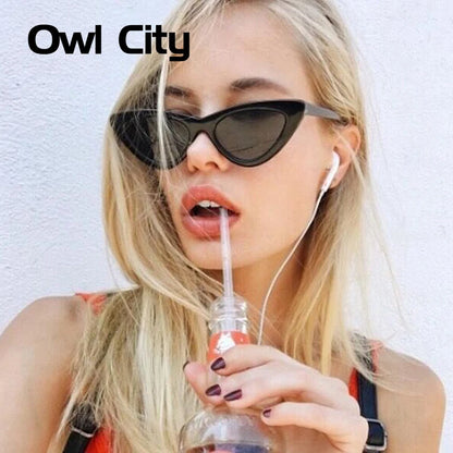Owl City Vintage Women Sunglasses Cat Eye Eyewear Brand Designer Retro Sunglass Female Oculos De Sol UV400 Sun Glasses
