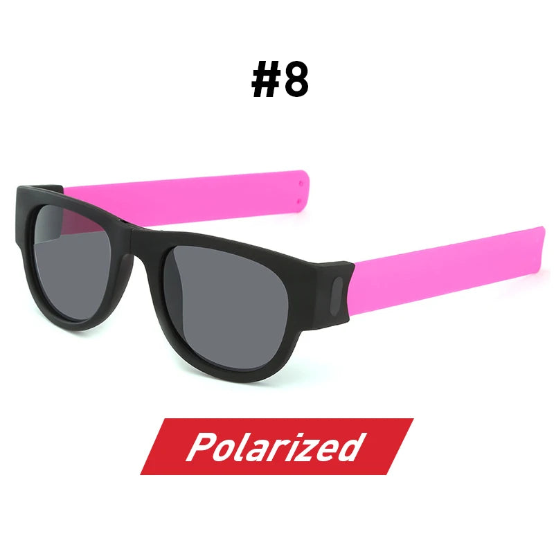 Fancy Slap Wristband Men Polarized Wrist Sunglasses Folding Women Roll Bracelet 2025 Trend Foldablen Square Sun Glasses