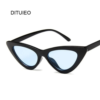 Cat Eye Woman Sunglasses Fashion Luxury Brand Designer Lady Female Mirror Points Sun Glasses for Woman Oculos De Sol Black