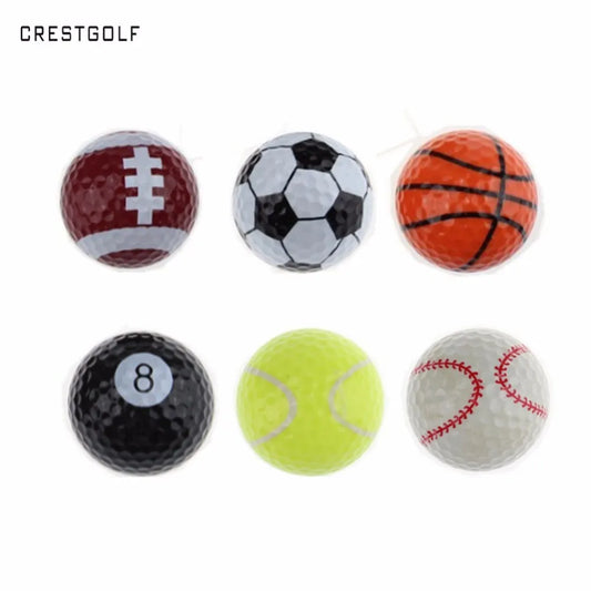 CRESTGOLF 6pcs Per Pack Novelty Sports Practice Golf Balls Ballen Two Layer Golf Pelotas Assorted Golf Ball Driving Range Ball