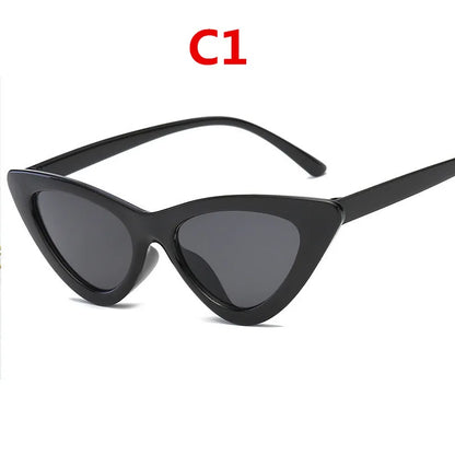 Fashion Sunglasses Woman Brand Designer Vintage Retro Triangular Cat Eye Glasses Oculos De Sol Transparent Ocean Uv400