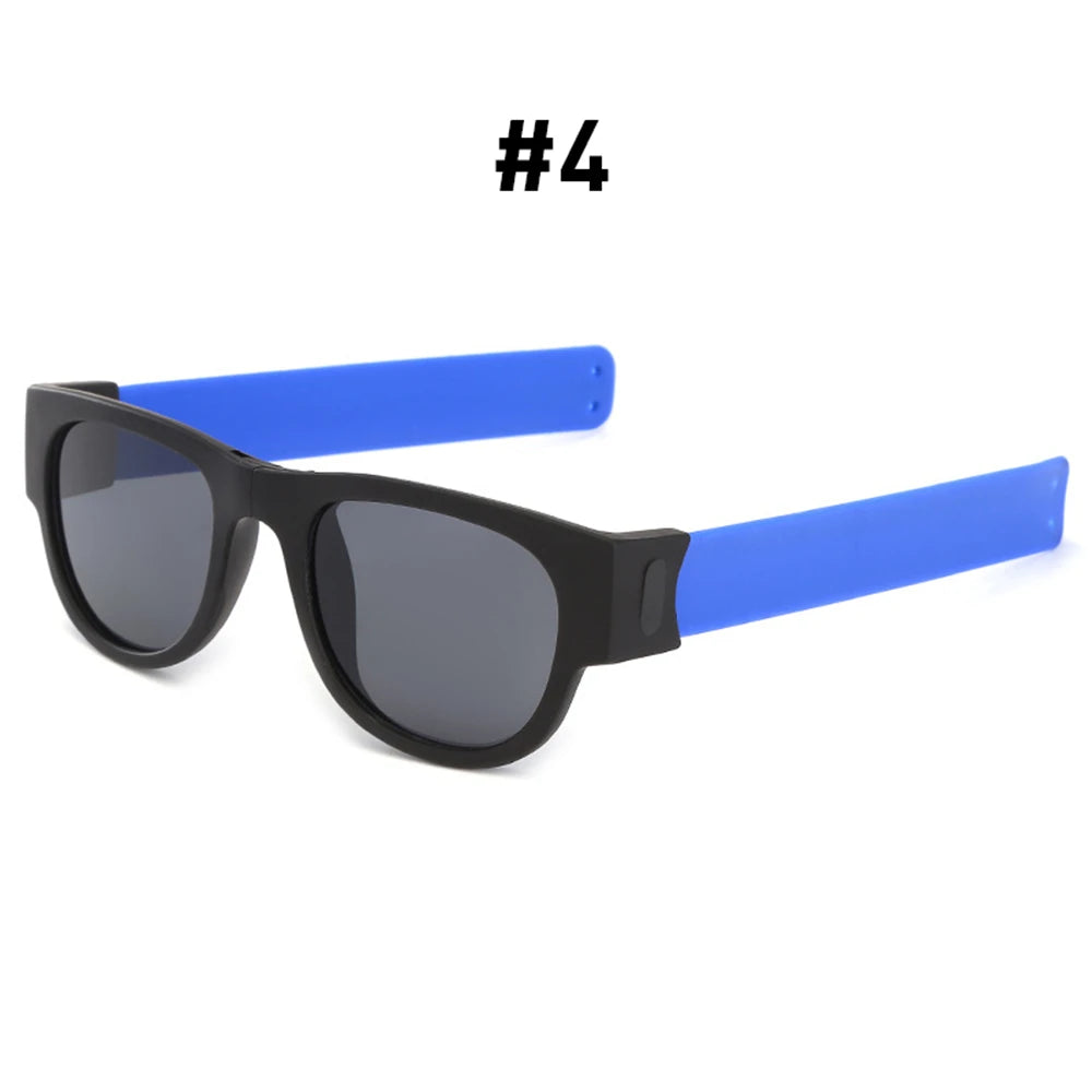 Fancy Slap Wristband Men Polarized Wrist Sunglasses Folding Women Roll Bracelet 2025 Trend Foldablen Square Sun Glasses