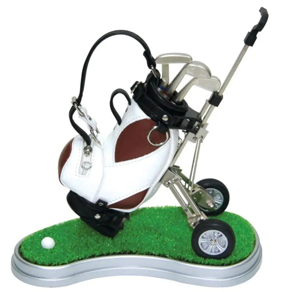 CRESTGOLF Golf Pens With Golf Bag Holder Novelty Gifts With 3 Pieces Aluminum Pen Golf Bag Pencil Holder Golf Souvenirs Gifts