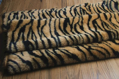 160*50cm 2cm Long Pile Jacquard Fox Imitation Faux Fur Fabric,zebra Print Jacquard Fuax Plush Fur Fabric for Patchwork