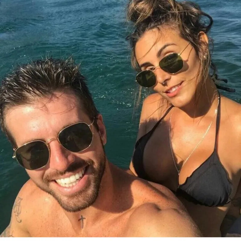 Fashion Hexagon Sunglasses Women Men 2025 Square Metal Frame Designer Sun Glasses for Driving Sunglass UV400 Protection Outdoor