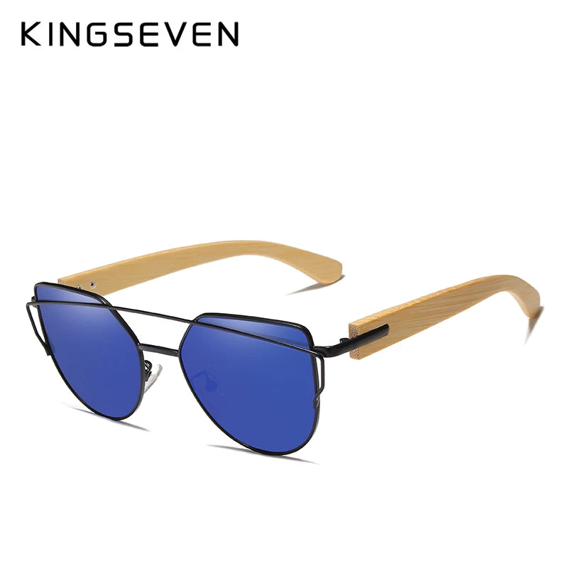 KINGSEVEN Handmade Wood Sunglasses Men Bamboo Sunglass UV400 Women Brand Design Original Wood Glasses Oculos De Sol Masculino