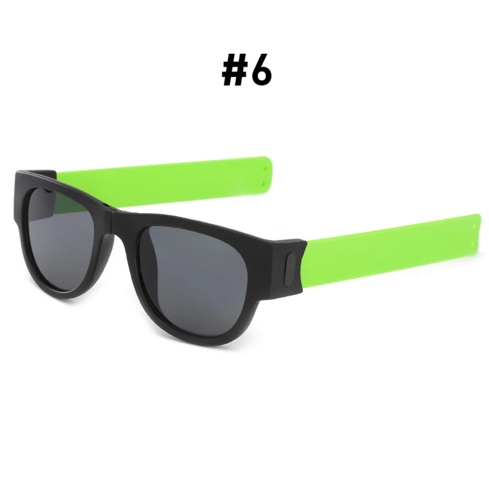 Fancy Slap Wristband Men Polarized Wrist Sunglasses Folding Women Roll Bracelet 2025 Trend Foldablen Square Sun Glasses