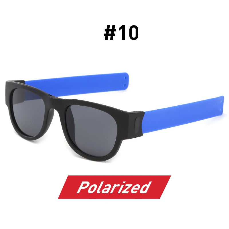 Fancy Slap Wristband Men Polarized Wrist Sunglasses Folding Women Roll Bracelet 2025 Trend Foldablen Square Sun Glasses