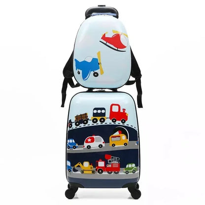 Children Trolley Rolling Luggage 18 Inch Universal Wheel Cartoon Dinosaur Suitcase 13 Inch Travel Bag Backpack Drag Box for Kids