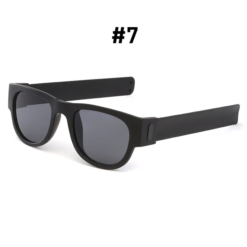 Fancy Slap Wristband Men Polarized Wrist Sunglasses Folding Women Roll Bracelet 2025 Trend Foldablen Square Sun Glasses