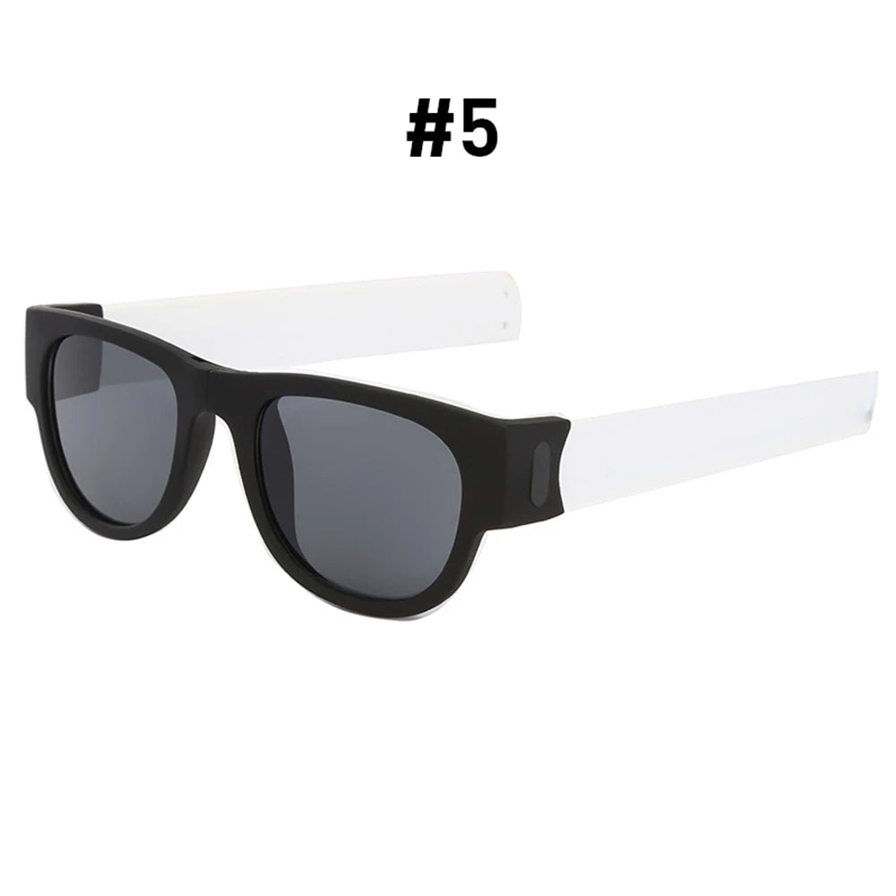 Fancy Slap Wristband Men Polarized Wrist Sunglasses Folding Women Roll Bracelet 2025 Trend Foldablen Square Sun Glasses