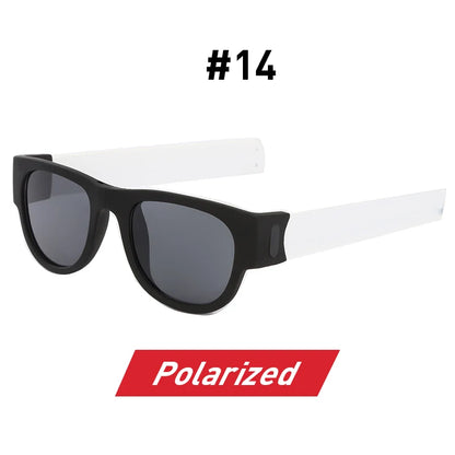 Fancy Slap Wristband Men Polarized Wrist Sunglasses Folding Women Roll Bracelet 2025 Trend Foldablen Square Sun Glasses