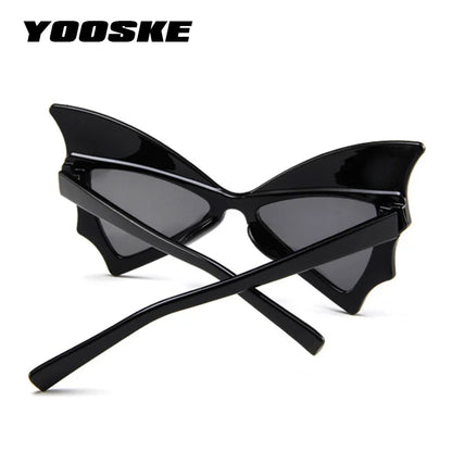 YOOSKE Oversize Sunglasses Women Bat Sharp Shades Sun Glasses Rivet Big Frame Sunglass Personality Dance Party Glasses