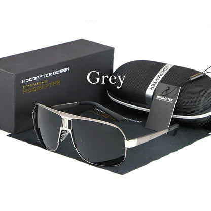 HDCRAFTER Mens Retro Polarized Sunglasses Men Ovesized Luxury Brand Designer Mirror Coating Sun Glasses Man Sunglass Oculos Male