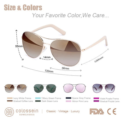 COLOSSEIN Luxury Vintage Sunglasses Women Glasses Ultralight Driving Pilot Sunglasses Men Gold Frame UV400 Eyewear