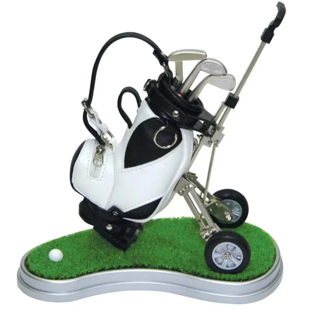 CRESTGOLF Golf Pens With Golf Bag Holder Novelty Gifts With 3 Pieces Aluminum Pen Golf Bag Pencil Holder Golf Souvenirs Gifts