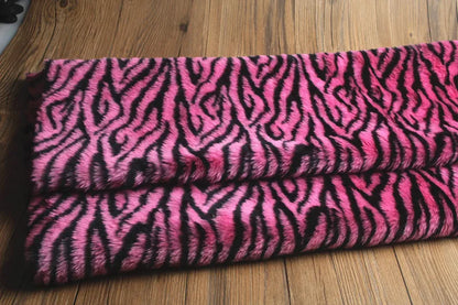 160*50cm 2cm Long Pile Jacquard Fox Imitation Faux Fur Fabric,zebra Print Jacquard Fuax Plush Fur Fabric for Patchwork