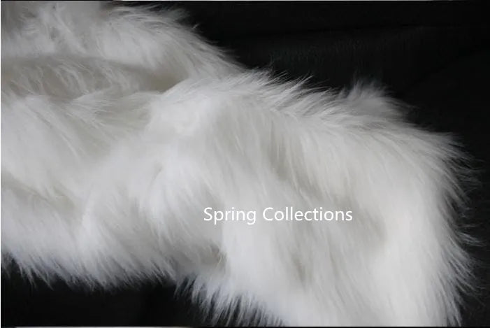 160*50cm White 9cm Thicken Encryption Plush Faux Fur Fabric Decor DIY Fabric Tissue Counter Backdrop Cloth