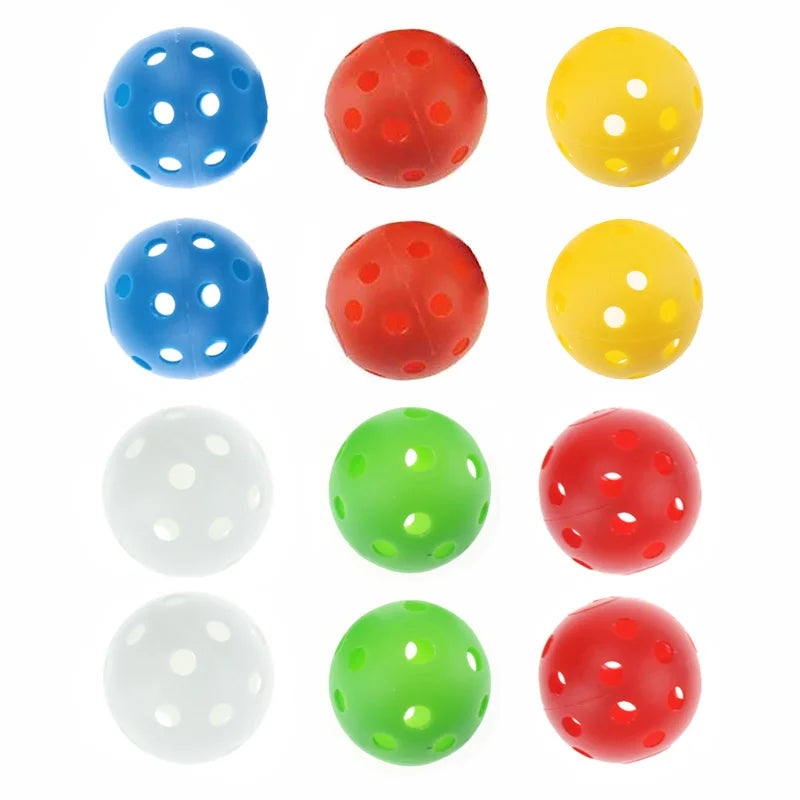 12/50pcs 42MM Practice Golf Balls Plastic Airflow Golf Ball Colorful Golf Practice Equipment