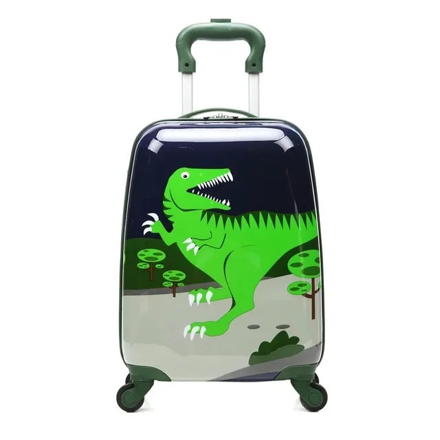 Children Trolley Rolling Luggage 18 Inch Universal Wheel Cartoon Dinosaur Suitcase 13 Inch Travel Bag Backpack Drag Box for Kids