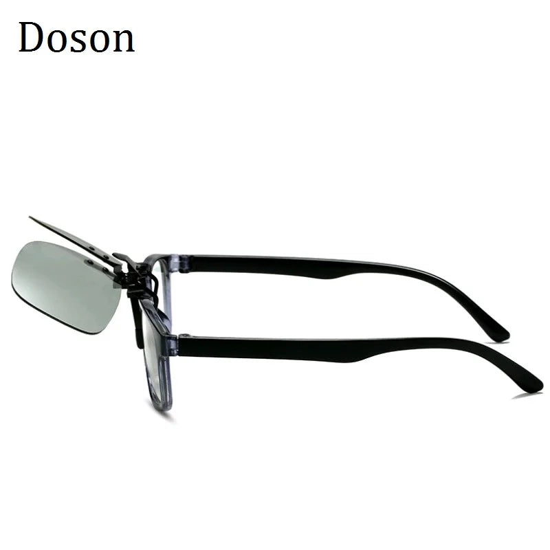 Photochromic Polarized Clip on Sunglasses Near-Sighted Driving Night Vision Lens Anti-Uva Anti-Uvb Sunglasses Clip De Sol UV400