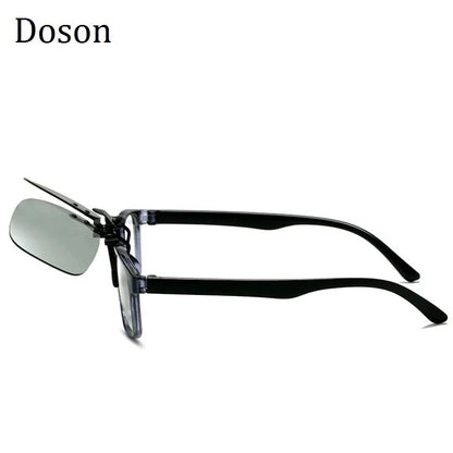 Photochromic Polarized Clip on Sunglasses Near-Sighted Driving Night Vision Lens Anti-Uva Anti-Uvb Sunglasses Clip De Sol UV400