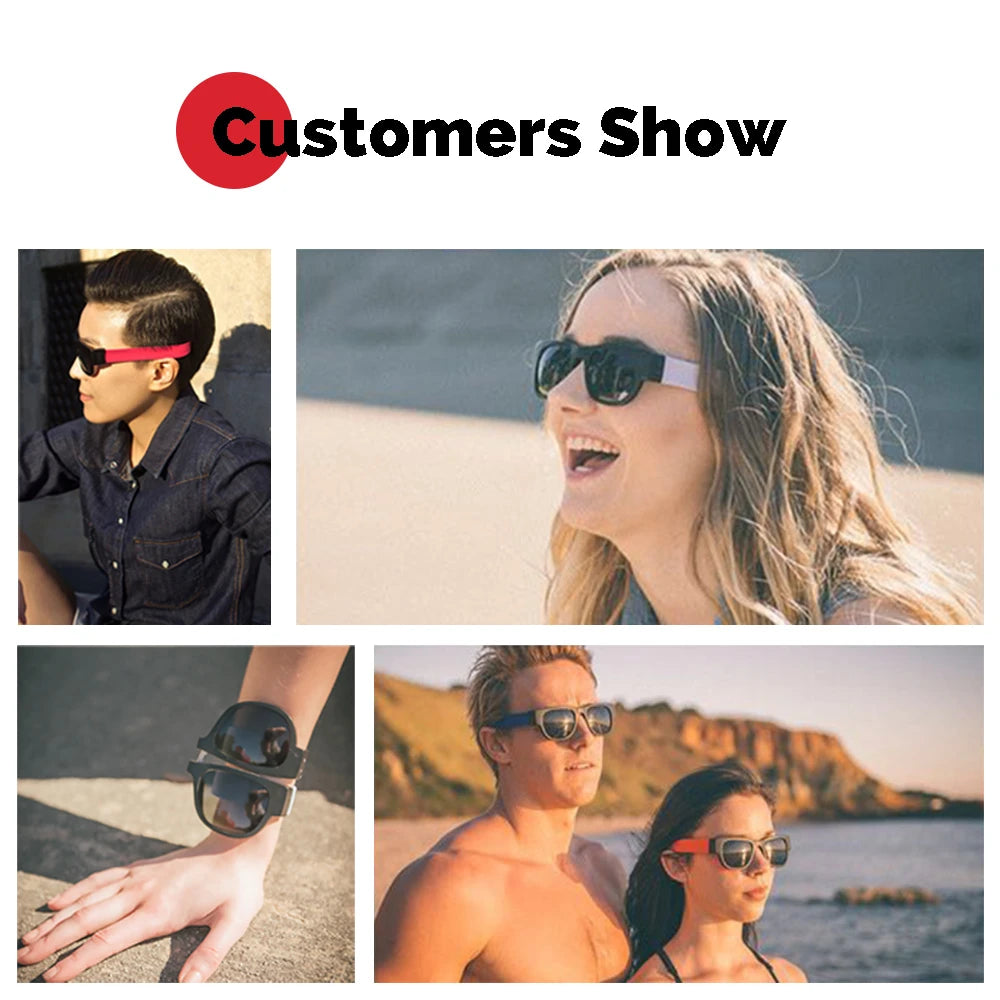 Fancy Slap Wristband Men Polarized Wrist Sunglasses Folding Women Roll Bracelet 2025 Trend Foldablen Square Sun Glasses