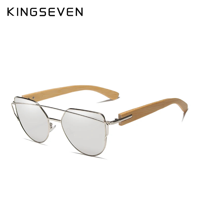 KINGSEVEN Handmade Wood Sunglasses Men Bamboo Sunglass UV400 Women Brand Design Original Wood Glasses Oculos De Sol Masculino
