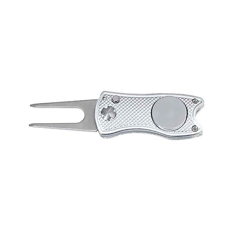 Mini Foldable Golf Divot Tool With Golf Ball Tool Marker Pitch Cleaner Golf Pitchfork Golf Accessories Putting Green Fork
