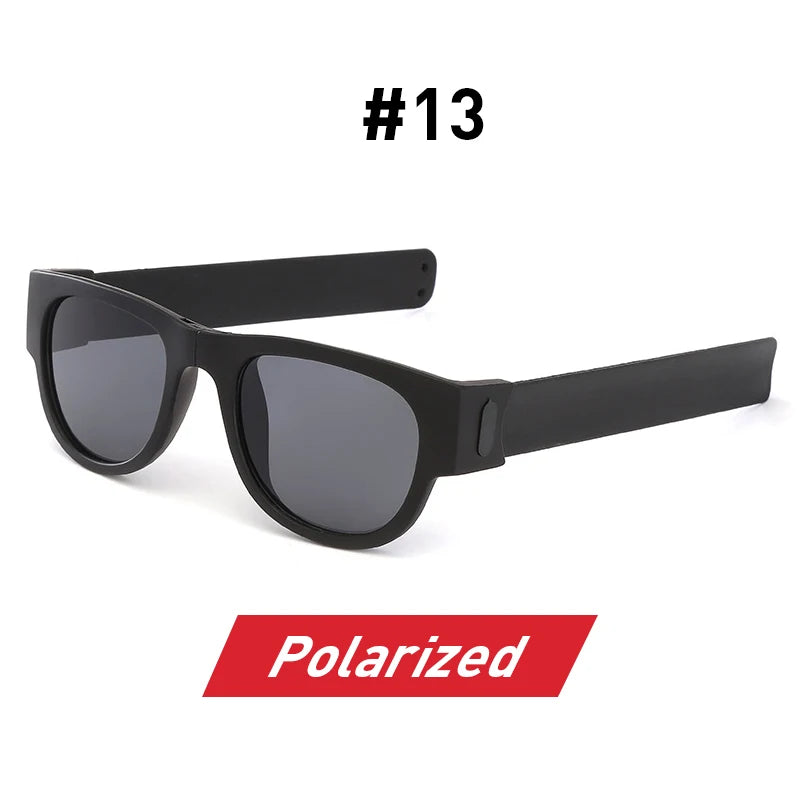 Fancy Slap Wristband Men Polarized Wrist Sunglasses Folding Women Roll Bracelet 2025 Trend Foldablen Square Sun Glasses
