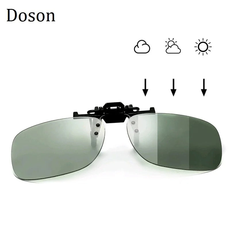 Photochromic Polarized Clip on Sunglasses Near-Sighted Driving Night Vision Lens Anti-Uva Anti-Uvb Sunglasses Clip De Sol UV400
