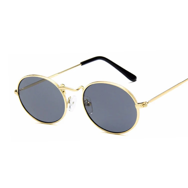 Small Oval Mirror Sunglasses Woman Pink Luxury Brand Designer Eyewear Shades Ladies Alloy Black Sun Glasses Female UV400
