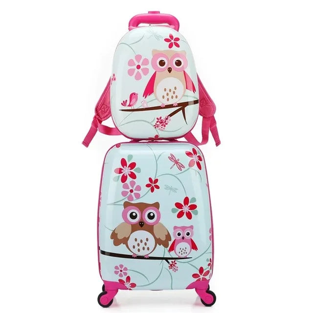 Children Trolley Rolling Luggage 18 Inch Universal Wheel Cartoon Dinosaur Suitcase 13 Inch Travel Bag Backpack Drag Box for Kids