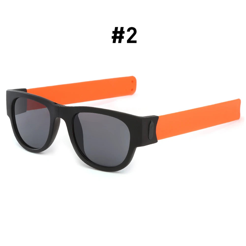 Fancy Slap Wristband Men Polarized Wrist Sunglasses Folding Women Roll Bracelet 2025 Trend Foldablen Square Sun Glasses