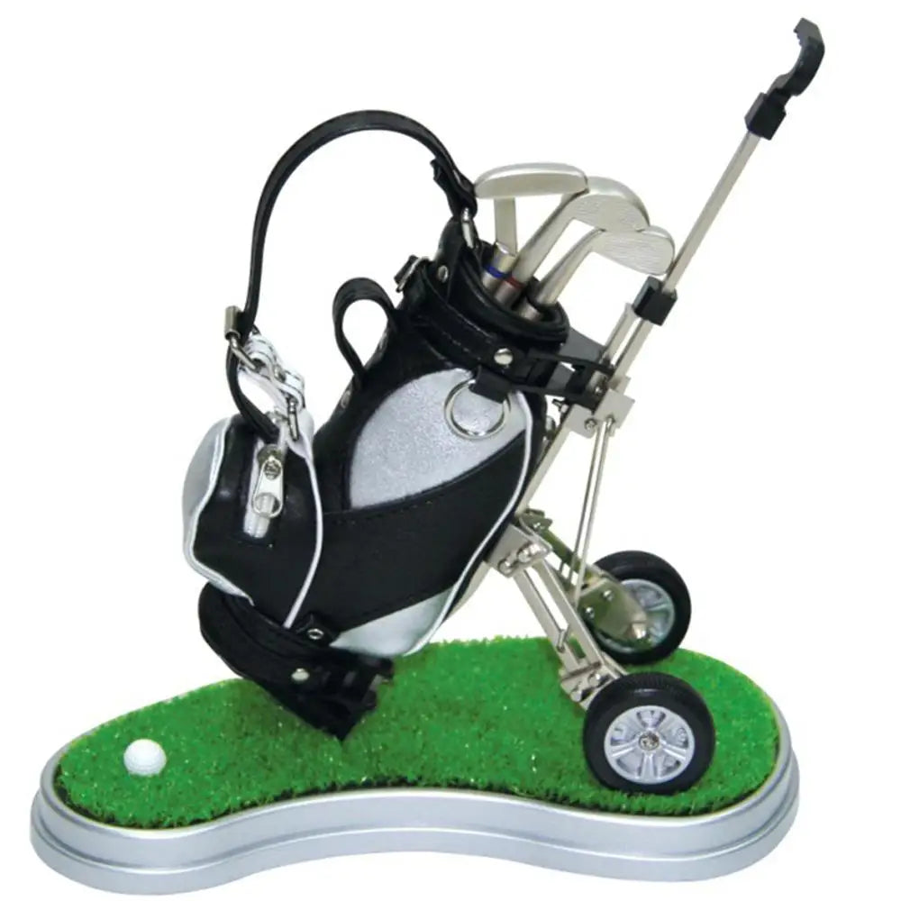 CRESTGOLF Golf Pens With Golf Bag Holder Novelty Gifts With 3 Pieces Aluminum Pen Golf Bag Pencil Holder Golf Souvenirs Gifts