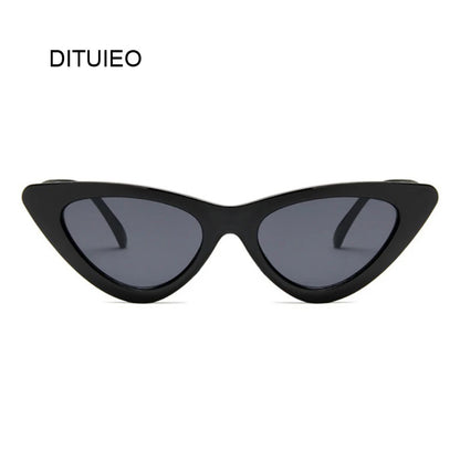 Cat Eye Woman Sunglasses Fashion Luxury Brand Designer Lady Female Mirror Points Sun Glasses for Woman Oculos De Sol Black