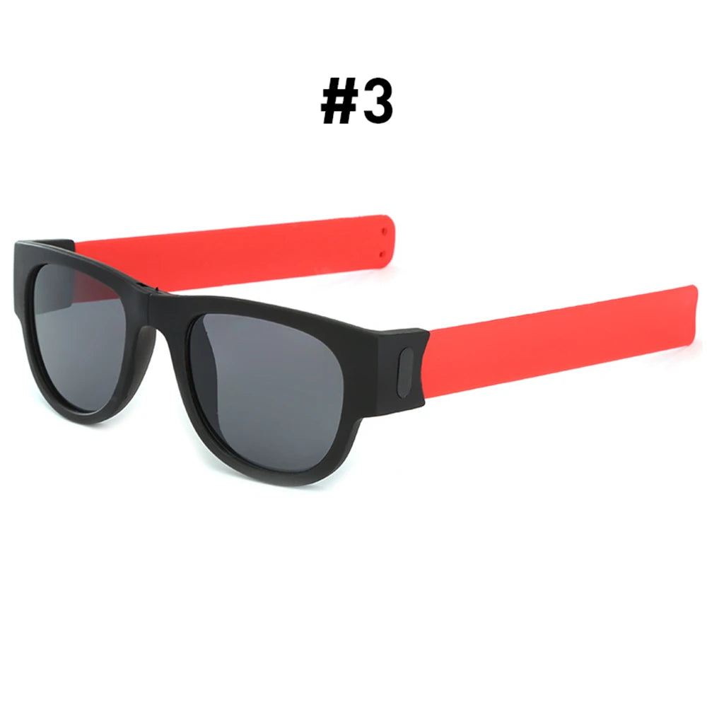 Fancy Slap Wristband Men Polarized Wrist Sunglasses Folding Women Roll Bracelet 2025 Trend Foldablen Square Sun Glasses