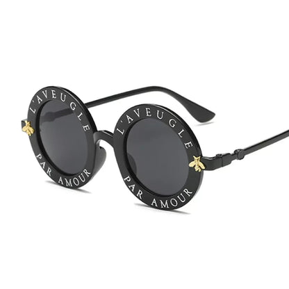 2020 New Fashion Round Frame Sunglasses Woman Vintage Sun Glasses Female Bee Design Brand Designer UV400