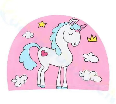 Cartoon Animal Children Swimming Cap Girls Boys Swimming Hat Elastic Kids Pool Swimming Cap 1-10 Years Old