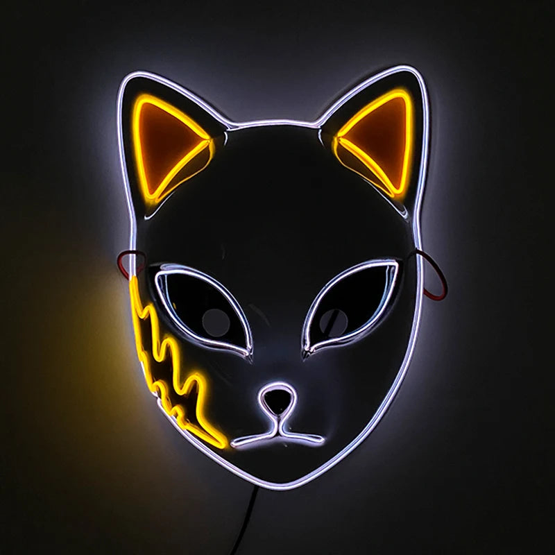 Hot Sales Carnival LED Mask Party Masque Masquerade Masks Horror Neon EL Mask LED Light Up Mask Halloween Glow Party Supplies
