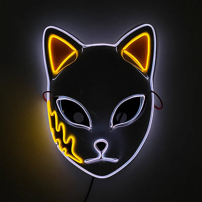 Hot Sales Carnival LED Mask Party Masque Masquerade Masks Horror Neon EL Mask LED Light Up Mask Halloween Glow Party Supplies