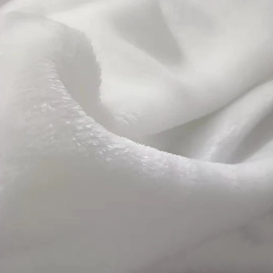 50x170cm Plush Fabric White Faux Fur DIY Apparel Sewing Solid Color Soft Plush Fabric for Tablecloth Background Decoration