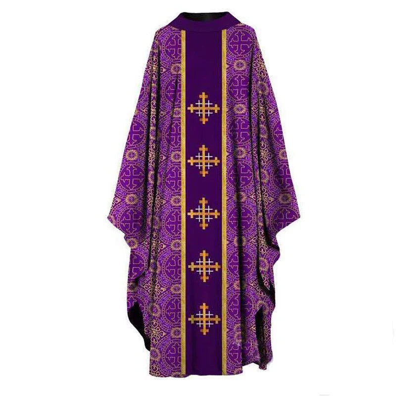Halloween Cosplay Costume Men Muslim Dress Jubba Thobe Prayer Robe Gown Retro Medieval Priest Monk Missionary Cloak Cape Party