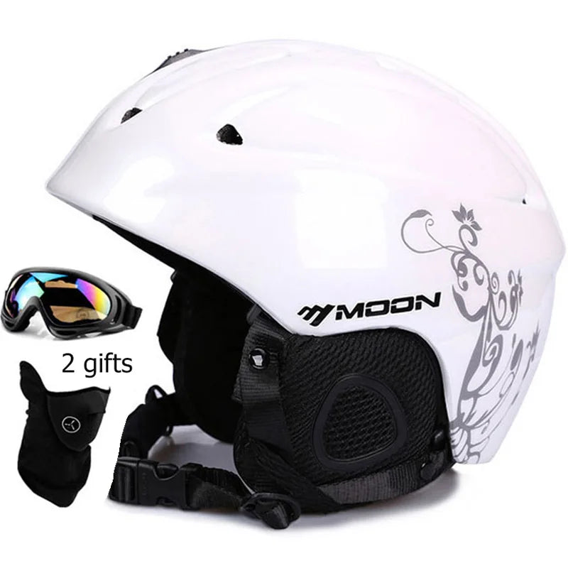 Moon CE Certification PC+EPS Adult Ski Helmet Men Women Skating Skateboard Helmet Snow Sports Snowboard Helmets With Goggles