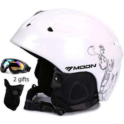 Moon CE Certification PC+EPS Adult Ski Helmet Men Women Skating Skateboard Helmet Snow Sports Snowboard Helmets With Goggles