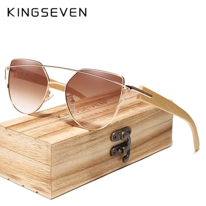 KINGSEVEN Handmade Wood Sunglasses Men Bamboo Sunglass UV400 Women Brand Design Original Wood Glasses Oculos De Sol Masculino