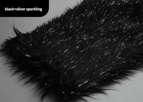 Sparkling Faux Fur Fabric, Mint Green, Long Pile Fabric, Immitation Fur for Winter Clothing, Photo Studio, Sofa, Coslplay