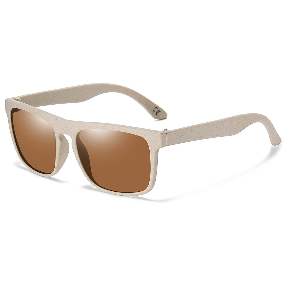 XSW Brand Design Wooden Retro Square Oval Square Men's and Women's Sunglasses Glasses  Wheat Straw Sunglases UV400 7021
