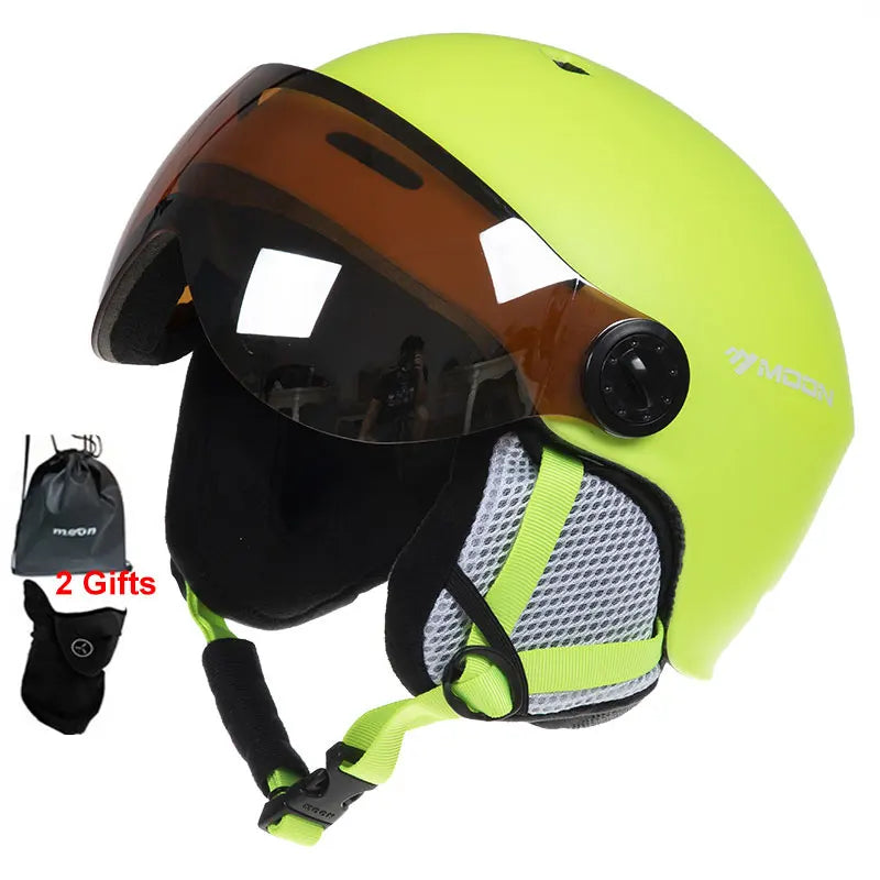 MOON Goggles Skiing Helmet Integrally-Molded PC+EPS High-Quality Ski Helmet Outdoor Adult Sport Ski Snowboard Skateboard Helmets